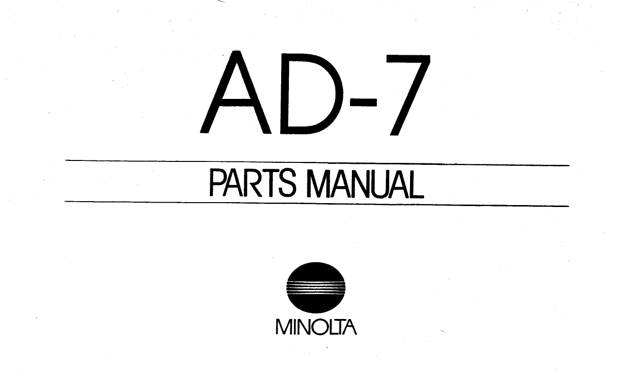 Konica-Minolta Options AD-7 Parts Manual-1